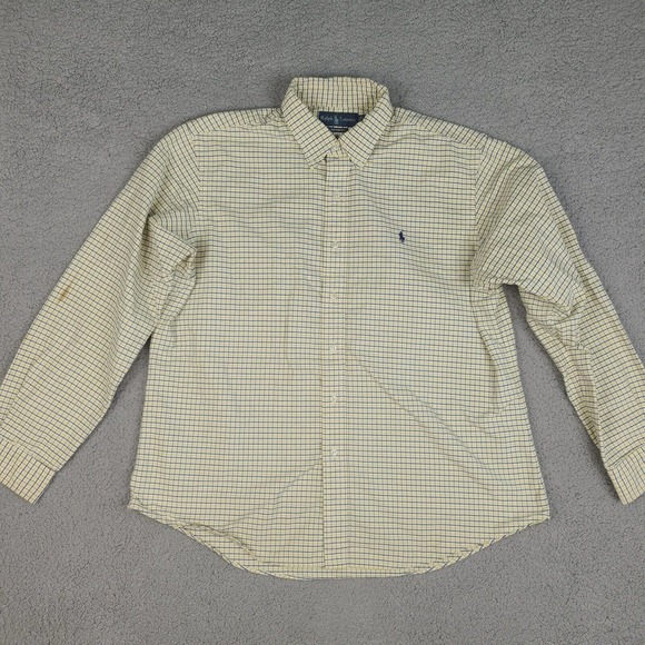 Ralph Lauren Shirt Men's XL Multicolor Plaid Custom Fit Cotton Casual - Picture 1 of 12